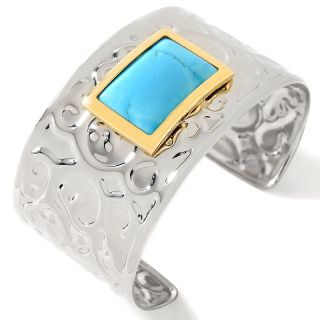  steel gemstone 2 tone cuff bracelet rating 12 $ 13 97 s h $ 3 95 