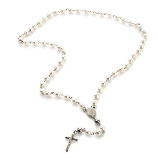 Michael Anthony Jewelry Shell Bead Stainless Steel Rosary Necklace