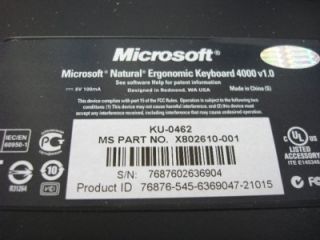 Microsoft B2M 00015 1048 USB Natural Ergonomic Keyboard New Open Box