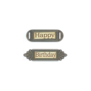 110 1259 fabscraps metal word embellishment 2 pack happy birthday