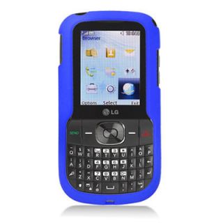Blue Faceplate Hard Rubber Snap on Cover Case For Tracfone Net 10 LG