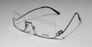 New Versace 1031 53 18 130 Brown Crystals Strass Semi Rim Eyeglass