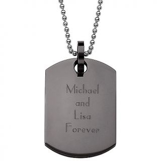 106 9187 black stainless steel engraved dog tag pendant rating 6 $ 49