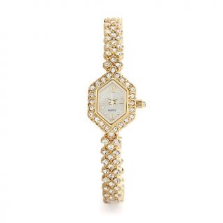 221 115 universal vault marquise shaped pave goldtone bracelet watch