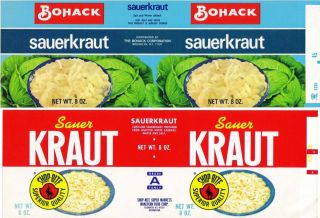 Lot of 2 Old Labels for sauerkraut Elizabethtown NJ and Brooklyn NY