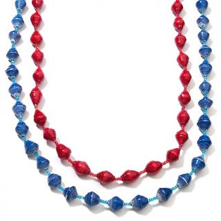 115 141 bajalia bajalia set of 2 paper bead necklaces rating 10 $ 7 00