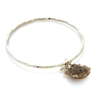  herkimer drusy charm sterling silver bangle bracelet rating 2 $ 119 90