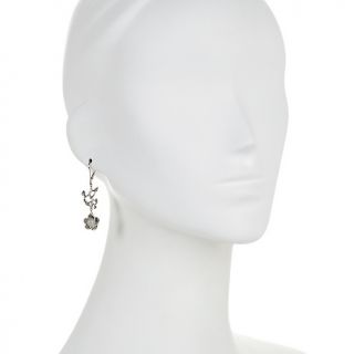 Jade of Yesteryear Jade and Gemstone Sterling Silver Flower Earring