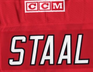 ERIC STAAL   size LARGE   with C   Carolina Hurricanes CCM 550 Jersey