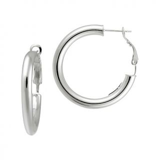 111 3251 sterling silver set of high polished clutchless hoop earrings