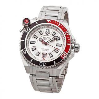 Jewelry Watches Mens Bulova Precisionist Black and Red Bracelet