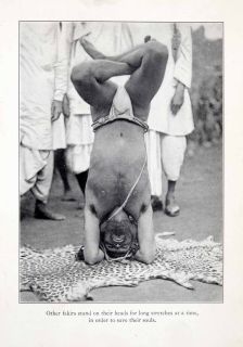 1930 Print Portrait Man Fakir Stand Head India Loin Cloth Religion