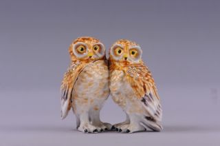 Faberge 2 Owls trinket box by Keren Kopal Easter egg Swarovski Crystal