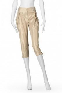 NWT ERMANNO SCERVINO Gray Gold Medium (44) DESIGNER Shorts Pants Capri