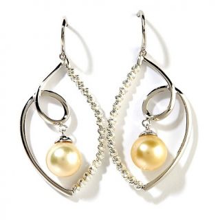 Imperial Pearls 9 10mm Cultured Golden South Sea Pearl Sterling Silver