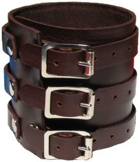 Mahogany Leather Wristband Cuff Elliott Smith 3 Wide Bracelet Wrist