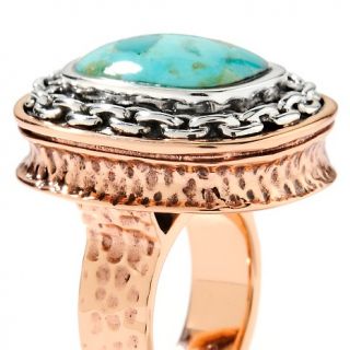 Studio Barse Turquoise Copper and Sterling Silver Chain Ring