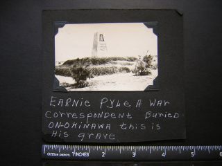 Military Photo M0898 WW2 Ernie Pyle monument grave on Okinawa