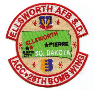 USAF Patch Ellsworth AFB South Dakota 28th Bomb Wing B 1 Lancer Acc Y