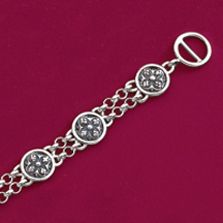 Mignon Faget Small Medallion Bracelet Sterling Silver 