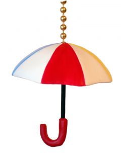Umbrella Red Nautical Decor Ceiling Fan Light Lamp Pull