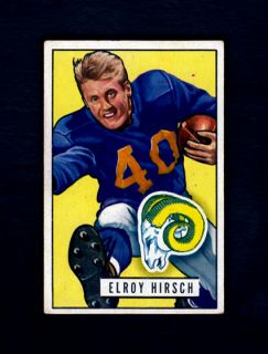 1951 Bowman 76 Elroy Crazylegs Hirsch HOF Rams Sharp