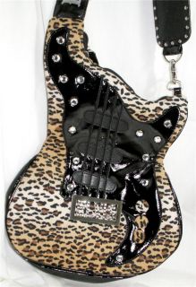 Elvis Presley Large Leopard Guitar Shaped Handbag Shoulder Bag Cross