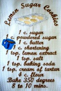 Lemon Sugar Cookies Recipe Towel Embroidery Designs
