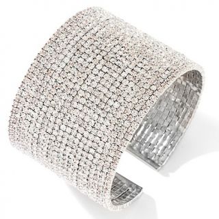 151 064 v by eva v by eva pave crystal silvertone flexible 8 cuff