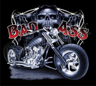 Bad Ass Skull Retro Motorcycle Vintage Wild Ride Sturgis Cool Biker T
