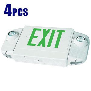 4pcs Combo LED Exit Sign and Emergency Lighting E4AG4