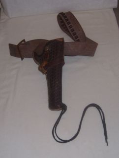 Vintage Eubanks Black Pioneer Leather Gun Belt w Holster