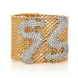 222 173 v by eva v by eva pave crystal snake design mesh bracelet
