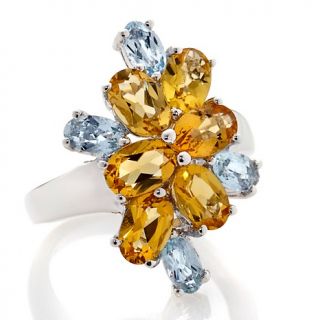 180 956 3 26ct canary yellow beryl and aquamarine sterling silver ring