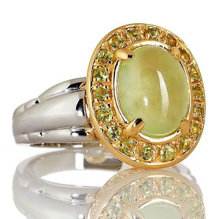 168 680 victoria wieck oval prehnite and peridot frame ring note