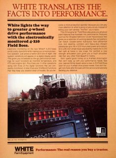 1979 Ad White Farm Equipment Machinery Performance Field Boss Tractor