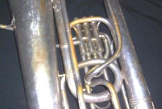 Silver Plated Hawkes EB Tuba Converted to Low Pitch