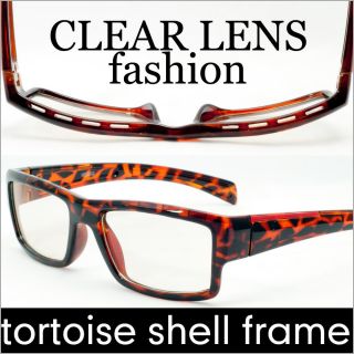 Tortoise Shell Clear Lens Unisex Sunglasses Emo Fashion