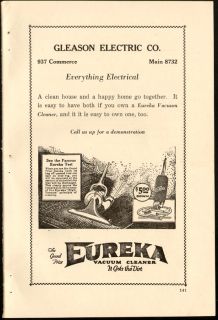 1927 Print Ad Gleason Electric Co. Eureka Vacuum Cleaner Tacoma WA