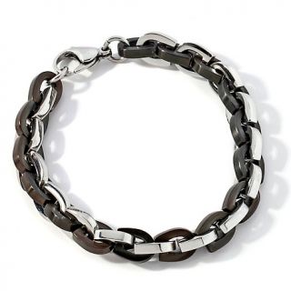 195 478 stately steel stately steel 2 tone horseshoe link 9 bracelet
