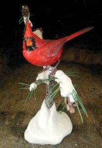  BOB GUGE DANBURY MINT RED CARDINAL BIRD SCULPTURE FIGURINE MINTY