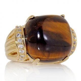 191 623 judith light tiger s eye and cz goldtone ring note customer