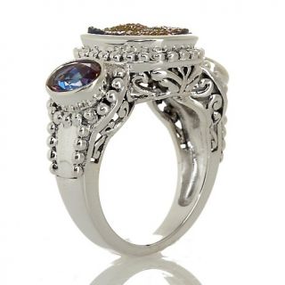 Orvieto Silver Bella Rosa Drusy and Blue Quartz Ring