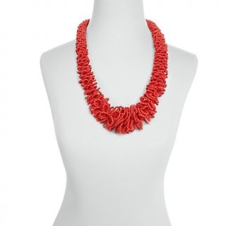 Justine Simmons Jewelry Coral Color Graduated 25 1/2 Necklace