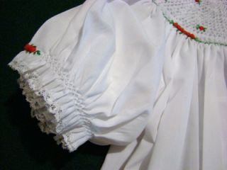 Feltman Brothers 4T Bishop Smocked White Christmas Dress Headband w
