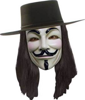 FOR VENDETTA GUY FAWKES COSTUME PVC MASK WIG HAT
