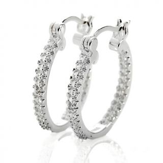 188 029 sterling silver diamond accent inside outside hoop earrings