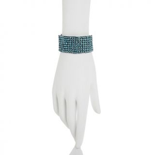 Justine Simmons Jewelry All Over Crystal Hematite tone Stretch