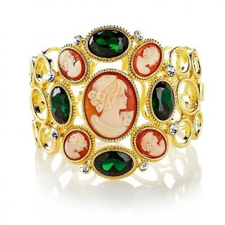 216 556 amedeo nyc amedeo nyc multi cameo and crystal goldtone