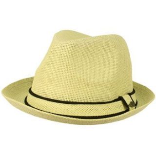Mens Light Cool Summer Spring Fedora Trilby Upturn Brim Hat Natural